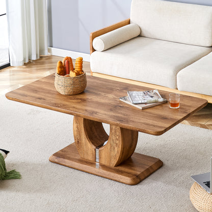 Modern simple luxury rectangular coffee table in wood color. The computer desk. The game table. Suitable, terrace, kitchen. 47 'x 25.6" 18"