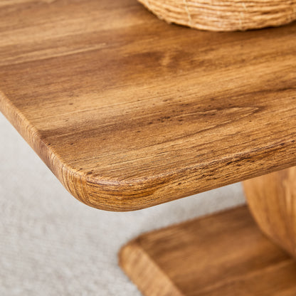 Modern simple luxury rectangular coffee table in wood color. The computer desk. The game table. Suitable, terrace, kitchen. 47 'x 25.6" 18"