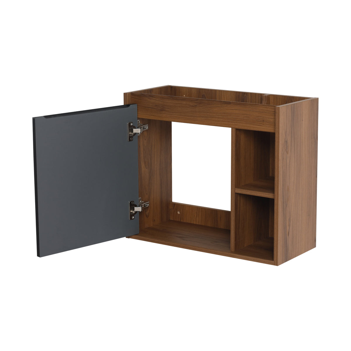 24'' Wall-Mounted Bathroom Vanity with White Ceramic Sink & Soft-Close Door, KD-Packing