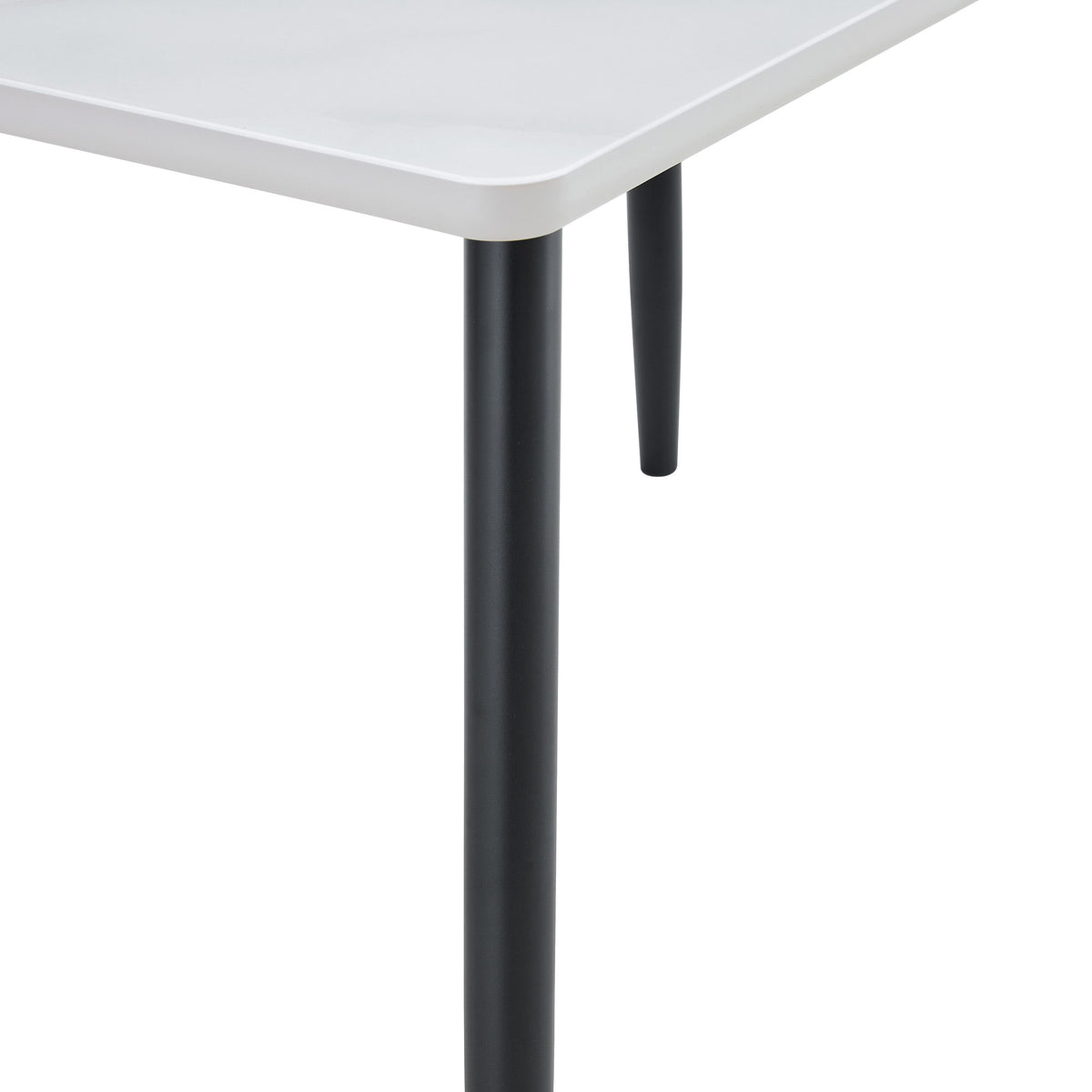 Modern minimalist rectangular dining table, suitable for 4-6 people. Tempered glass countertop+lower MDF board, imitation marble texture – Model W1151S04621