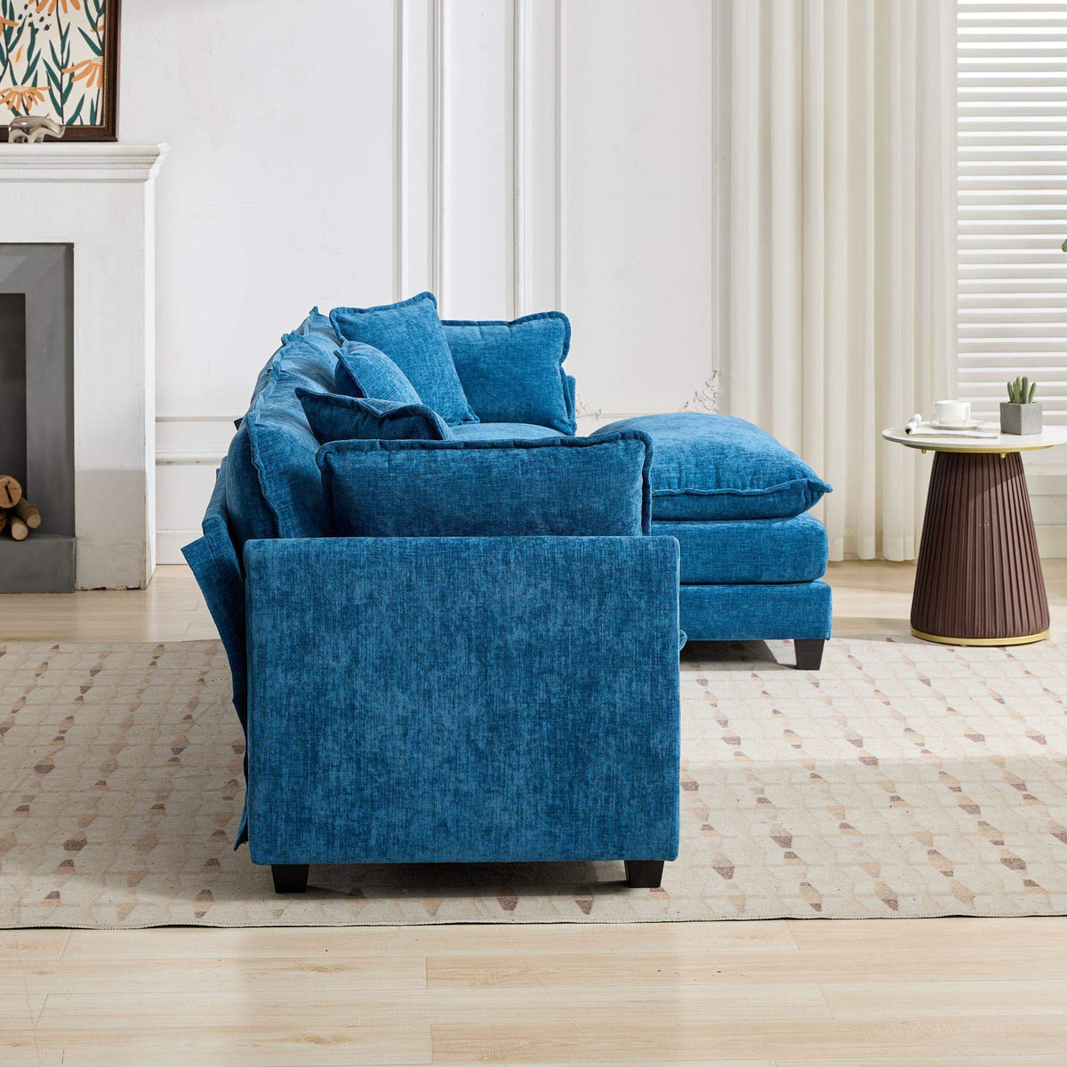 Cloud Sofa 3 Seats (Ottoman is not included), Modern Sectional Couch, Comfy Double Layer Upholstered Seat Cushion – Blue
