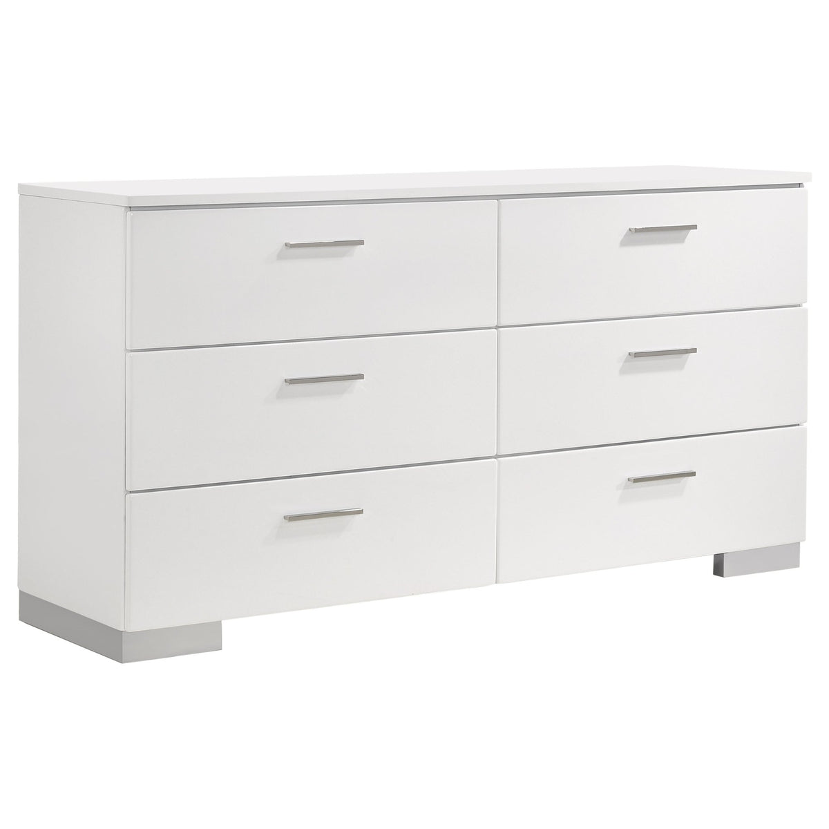 Zephyr White High Gloss Queen 4-Piece Bedroom Set