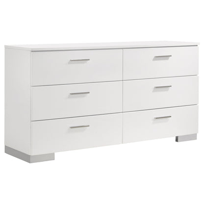 Zephyr White High Gloss Queen 4-Piece Bedroom Set