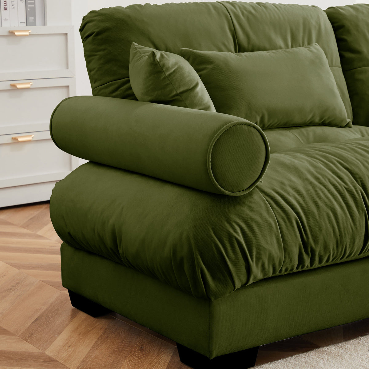 Milano Sofa LSF W/3 pillows - green