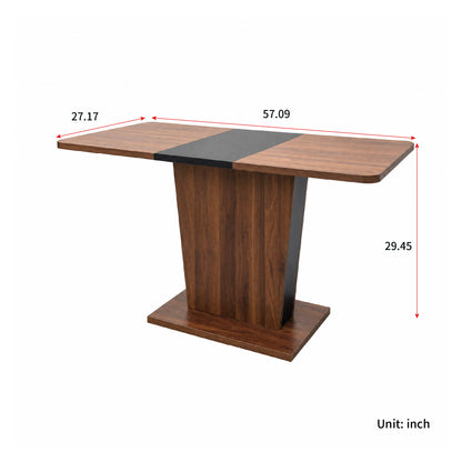 Extendable Dining Table, Modern Expandable Kitchen Table, Rectangular Dinner Table for Small Space Home Restaurant