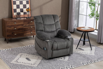Ultra wide electric lounge chair with hot massage heating and auxiliary standing function - velvet rotating lounge chair for living room, bedroom, and office use