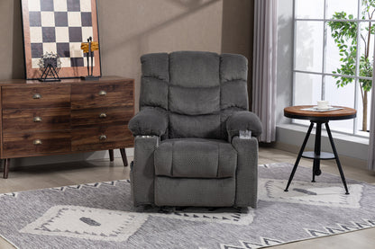 Ultra wide electric lounge chair with hot massage heating and auxiliary standing function - velvet rotating lounge chair for living room, bedroom, and office use