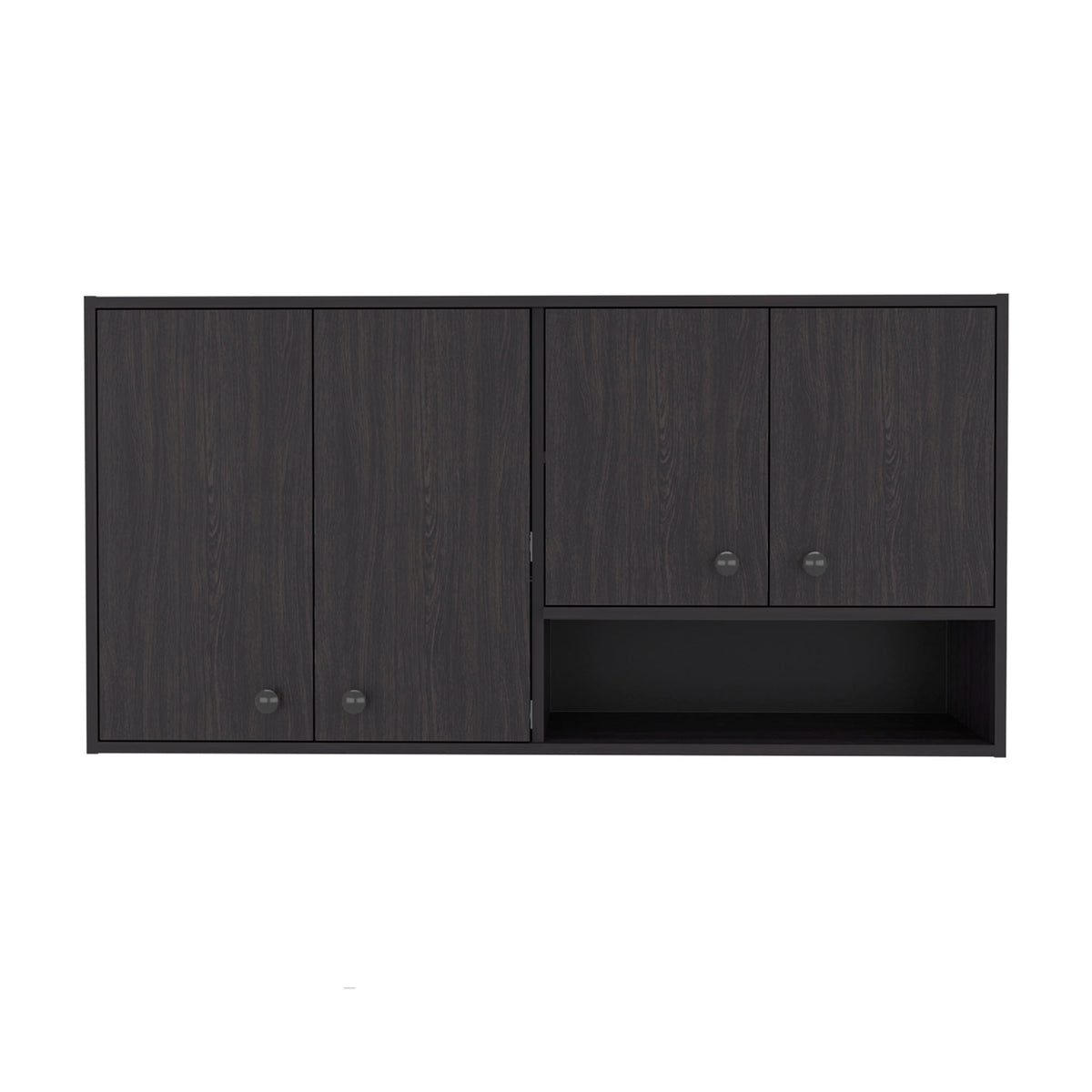 Napoleon Wall-Mounted Kitchen Cabinet with 4 Door Closed Storage Cabinets, Interior Shelves and Open Small Storage Space