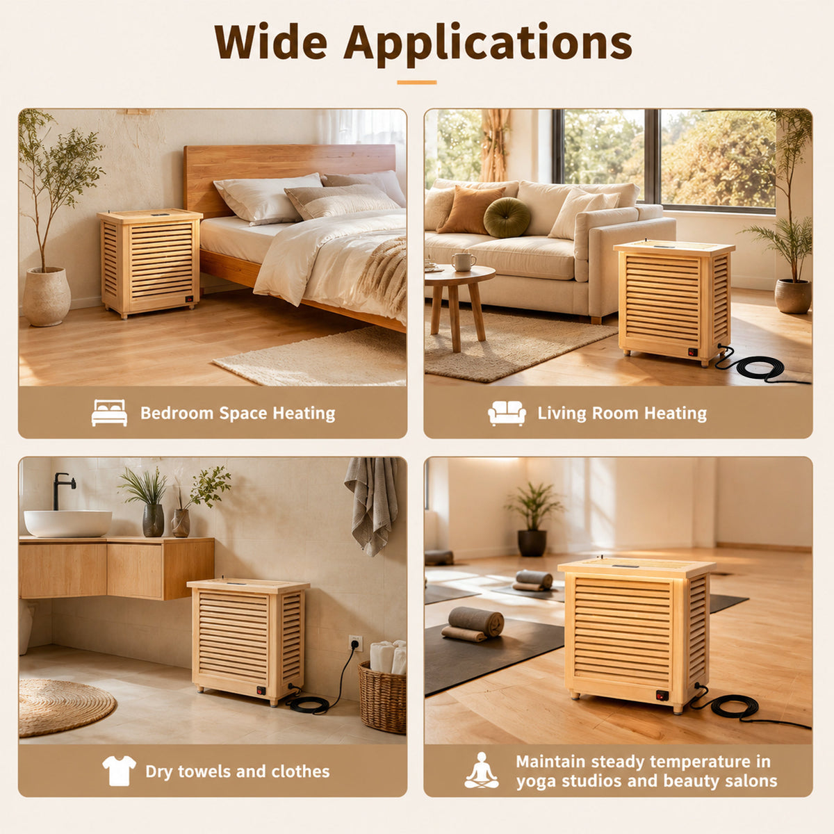 1500W Far-Infrared Sauna Heater with Plug, 110-120V Graphene Sauna Heating System with Touch & WiFi Control, for 35-105 cu.ft Dry Sauna Rooms, Hemlock Wood Shell