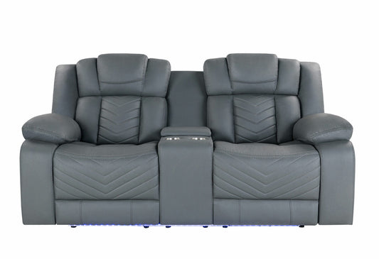 RAIZE GREY 10 PWR CON REC LOVESEAT WITH LED AND IMMERSIVE SOUND
