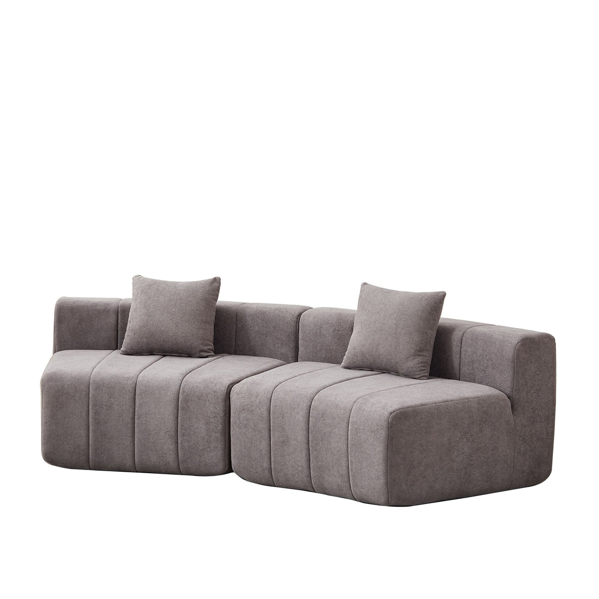 Chenille curved sectional sofa with 2 pillows,Curved Symmetrical Modular Semi Circular Sofa Sectional for bedroom, living room, office for leisure or nap, reading room, and lobby