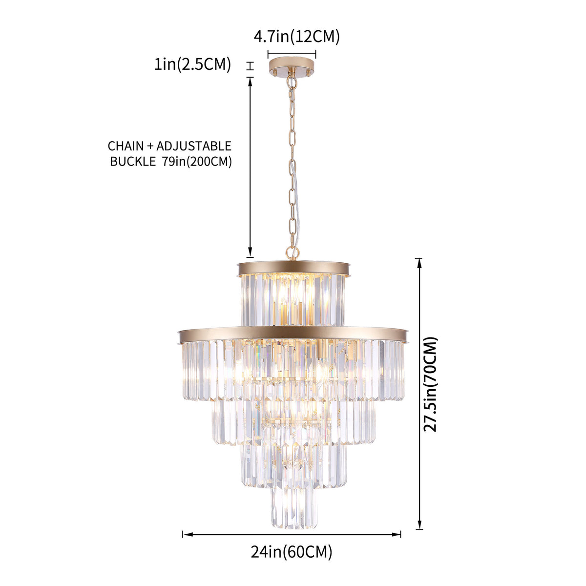 Golden Luxury Crystal Chandelier Modern Chandeliers Lights Fixture Hanging Pendant Light Fixture for Dining Room Bedroom Living Room Dia