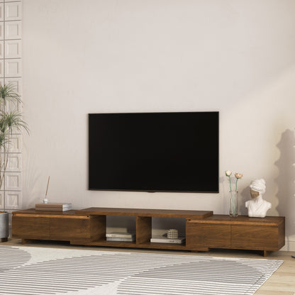 Modern TV Stand with LED Lights , Entertainment Center Wooden TV Stand, TV Stand Desk Media Cabinet with Storage for Living Room Bedroom