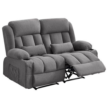 Reclining Loveseat Sofa for Living Room, Ergonomic Backrest with Cup Holders&Side Pockets