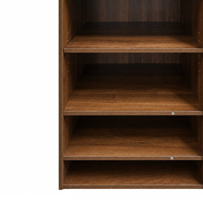 6 Tier Sliding Door Shoe Cabinet with Wheels, Tall  Shoe Storage Organizer, Freestanding Shoe Rack Closet for Entryway, Hallway, Home