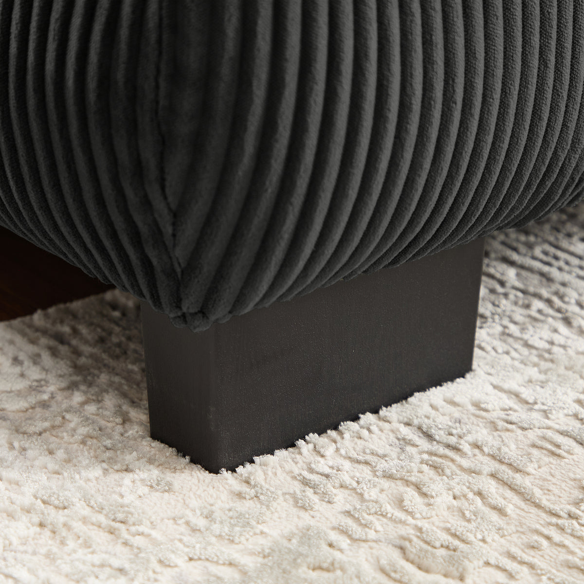 Ottoman Corduroy -Black