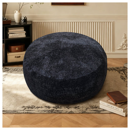 Starry Sky 4FT bean bag chair,Plush Fabric with Lurex,Shiny Silver Thread Faux Fur Plush,memory foam filling,round sofa for living room, bedroom, college dorm.