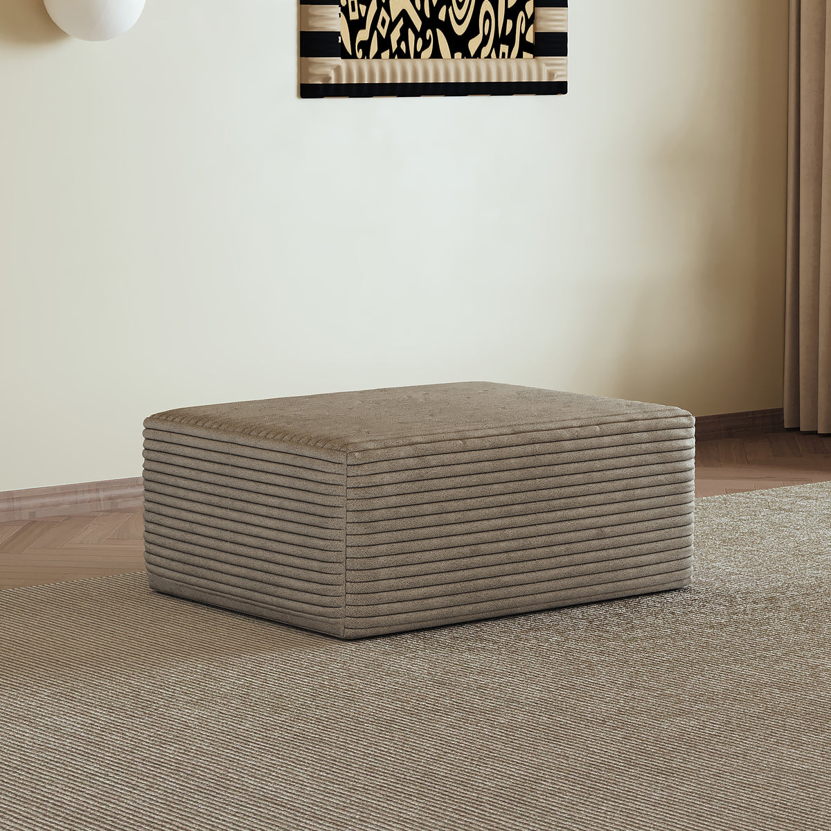 37.40'Sofa ottoman ,No Assembly Required,Camel(Plush Corduroy Fabric)