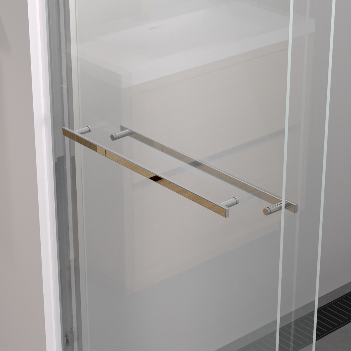 56-60'x74" Aluminum Frame Double Sliding Shower Door, Bypass Bathroom Sliding Door with Premium 1/4" Clear Tempered Glass – Model W2011P330163