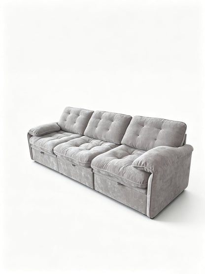 3‑in‑1 Convertible Chenille Sofa Bed, 5‑Level Adjustable Backrest Sleeper Sofa,Chenille Cloud Sofa,Pull-Out Sofa Bed