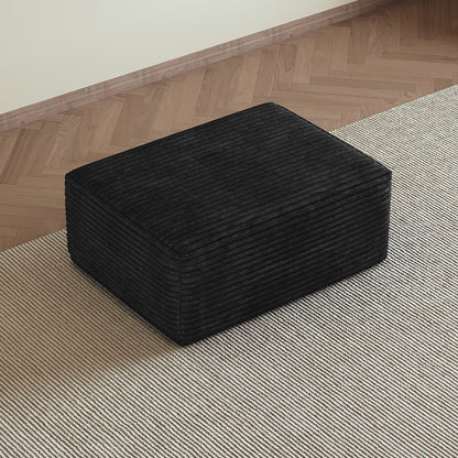 Sofa ottoman ,No Assembly Required,Black(Plush Corduroy Fabric)
