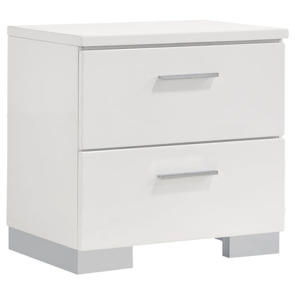 Zephyr White High Gloss Queen 4-Piece Bedroom Set