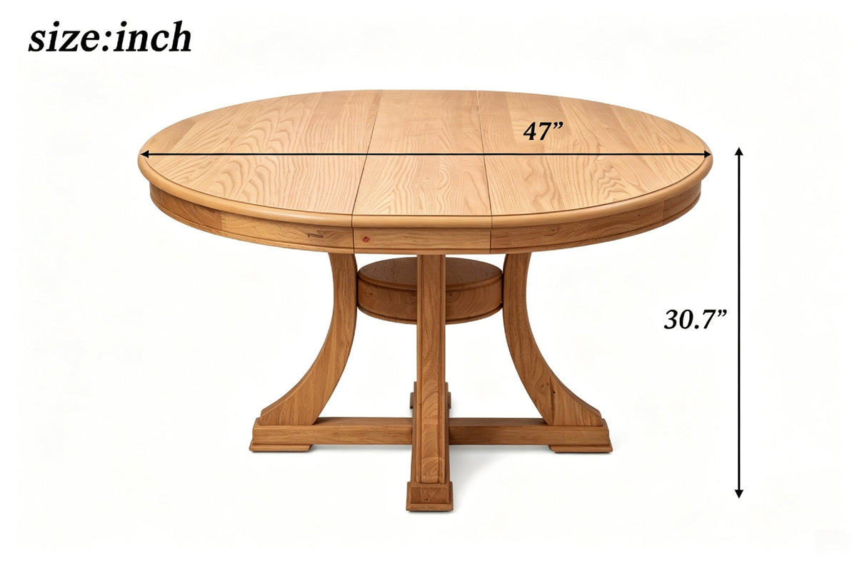 Natural Wood Round Extendable Dining Table Set of 7, 6pcs Rope Woven Back Dining Chairs with Upholstered seats, Natural Oak Finish Dinner Table Set for Kitchen Dining Room