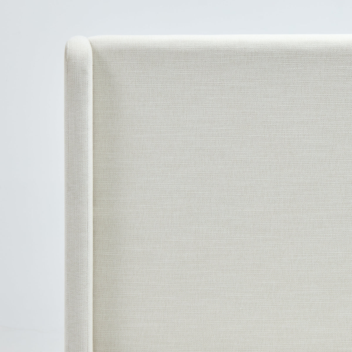 Carmen Upholstered Wingback Bed / Upholstered Platform Bed Frame / 54" High Headboard / Simplicity / Minimalist / No Box Spring Needed / Easy Assembly / Queen/ Textured Ivory Canvas / No Noise