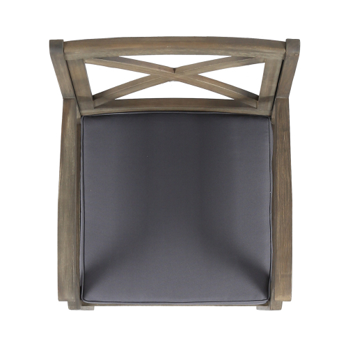 Perla Dining Chair, 2PCS with 2 Cushions, grey