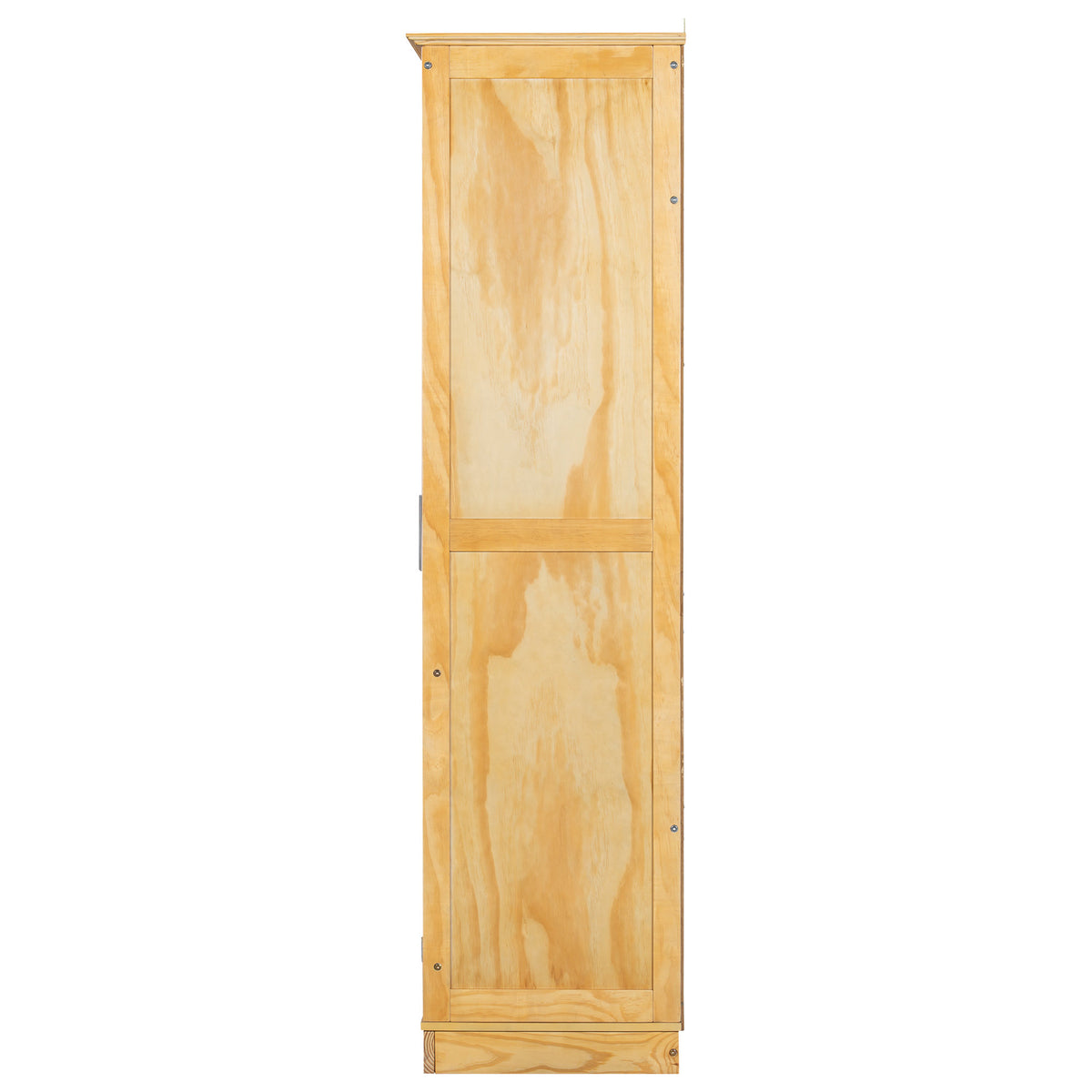 TOPMAX 44.7x20x75inch Kitchen Pantry, Freestanding Kitchen Storage Cabinet Display Cabinet with Glass Doors and 4 Built-in Drawers, Natural