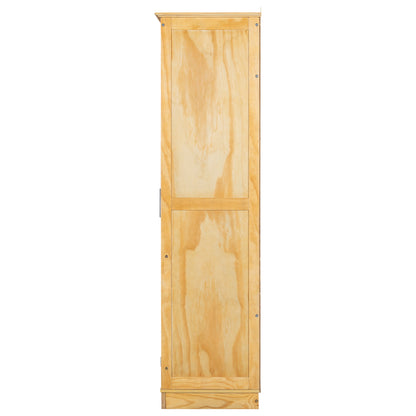 TOPMAX 44.7x20x75inch Kitchen Pantry, Freestanding Kitchen Storage Cabinet Display Cabinet with Glass Doors and 4 Built-in Drawers, Natural