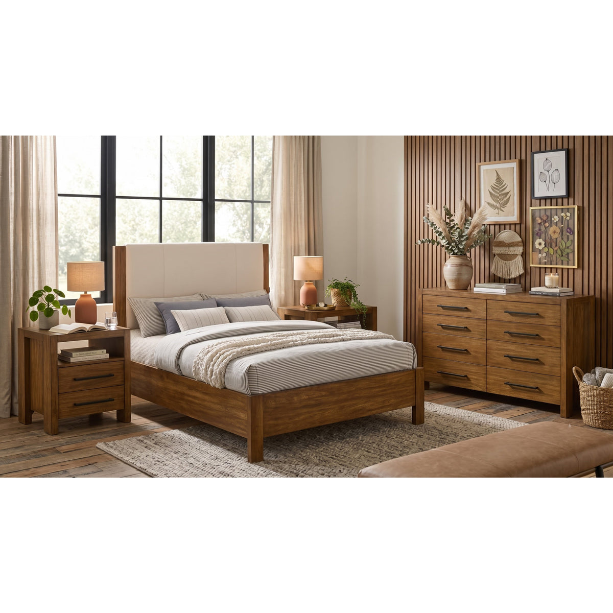 Alden Warm Brown Queen 4-Piece Bedroom Set