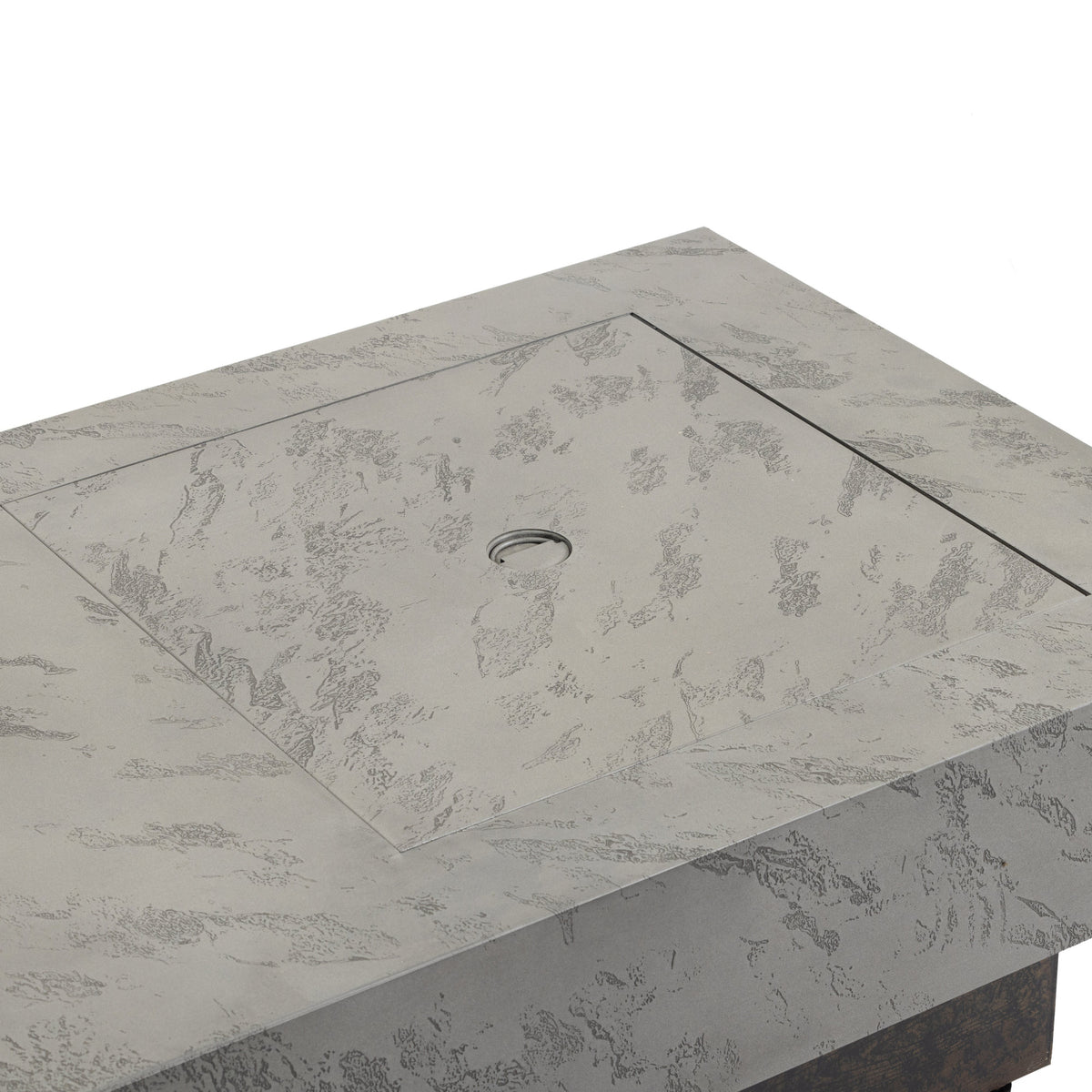 Rectangle Propane Fire Pit Table, Modern 2‑in‑1 Outdoor Firepit Table with 3‑Level Adjustable Height for Patio Backyard Gathering