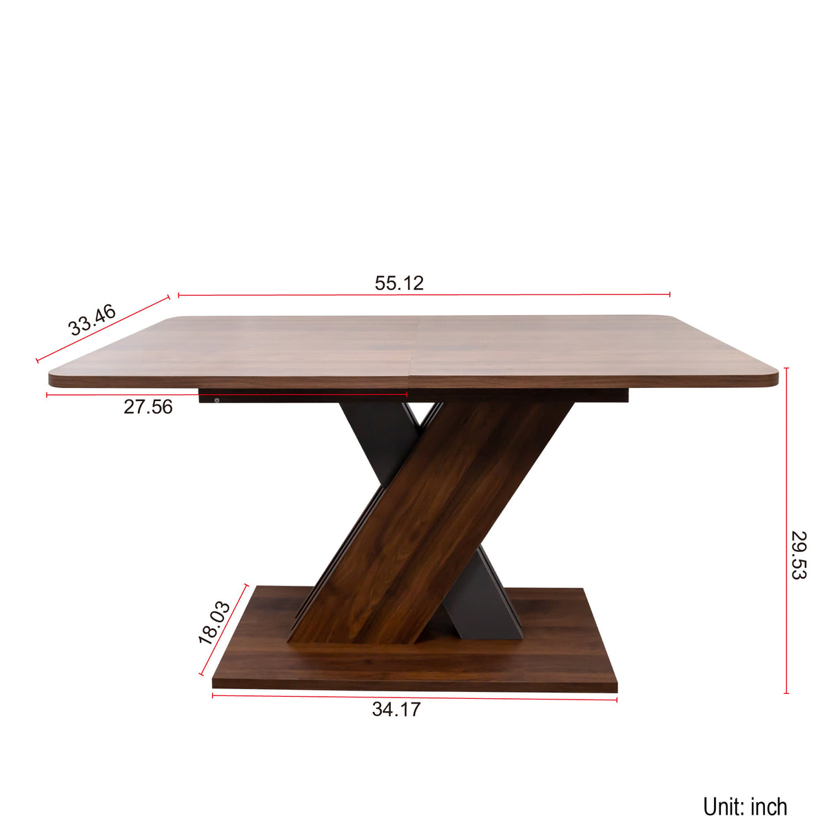 Multifunctional extendable console table – Red