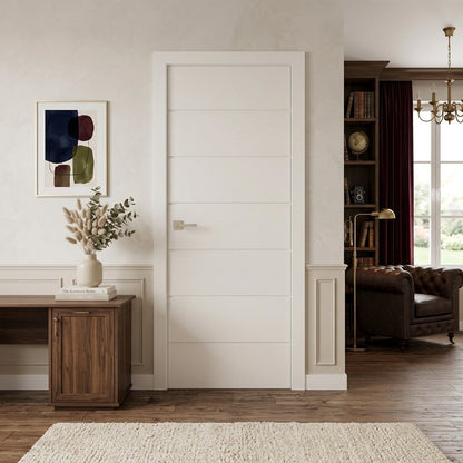 44 in. x 96 in. Hollow Core White Painted Composite MDF Interior Door Slab