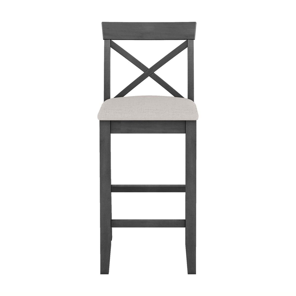 TOPMAX Farmhouse 48'Rectangular Wood Bar Height Dining Set Kitchen Breakfast Nook with 2 Chairs for Small Places, Gray+Beige