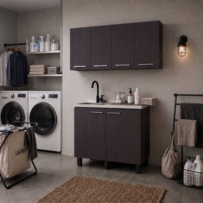 Wenge 2-Piece Kitchen Sink Cabinet Set