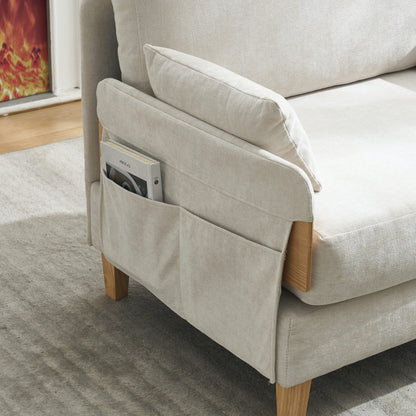 Foldable sofa bed recliner, 3-in-1 convertible sleeper, mid-century modern decor, suitable for small spaces, with three pillows, can be placed in the bedroom study room guest