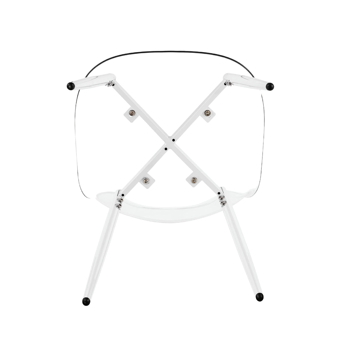 dining chair, set of 4, metal leg, PET plastic seat