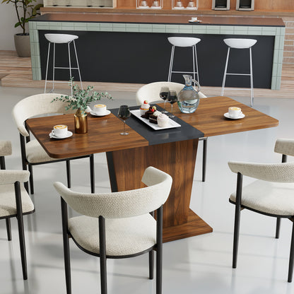 Extendable Dining Table, Modern Expandable Kitchen Table, Rectangular Dinner Table for Small Space Home Restaurant