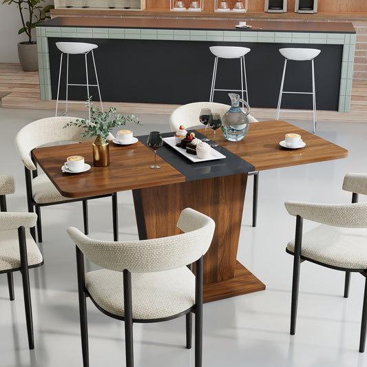 Extendable Dining Table, Modern Expandable Kitchen Table, Rectangular Dinner Table for Small Space Home Restaurant