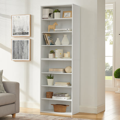 CD DVD storage cabinet, bookcase, adjustable shelf 8-layer storage, display bookshelf, multi-functional double-layer bookcase