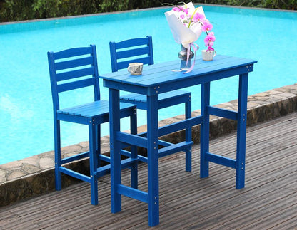 Outdoor Patio Bar Height Chair, All-Weather HDPE Tall Balcony Adirondack Stools for Bistro, Garden, Backyard, Deck