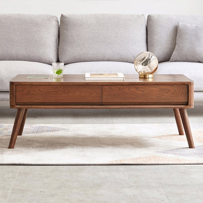 Elevating Center Table Low Table 100% Solid Oak Wood Top Plate Desk Coffee Table Width 100 x Depth 60 x Height 45 cm Study Desk Work From Home Easy To Assemble Walnut Color Wood With Storage Shelf