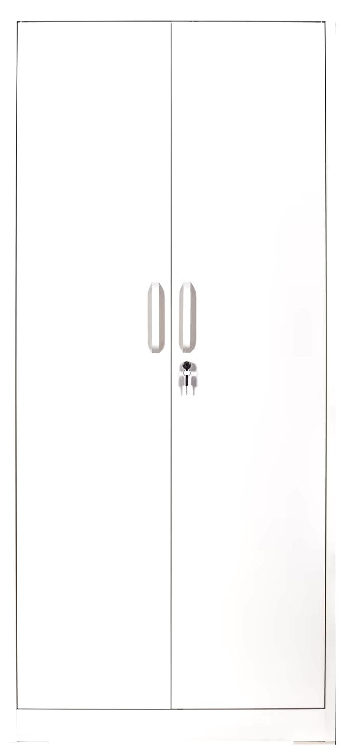 Ironclad 71" Cream White Metal Storage Cabinet with Locking Doors and 4 Adjustable Shelves, Heavy-Duty Steel for Garage, Laundry