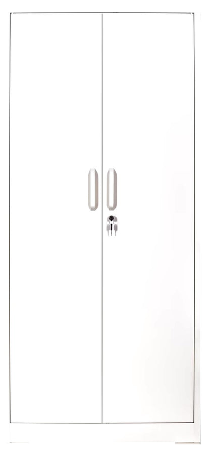 Ironclad 71" Cream White Metal Storage Cabinet with Locking Doors and 4 Adjustable Shelves, Heavy-Duty Steel for Garage, Laundry