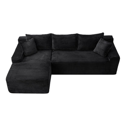 94.5" Cloud Modular Sectional Sofa Couch with L-Shape Chaise, Modern Minimalist Upholstered Couches, Deep Seat Corner Couch – Model W5515P479893