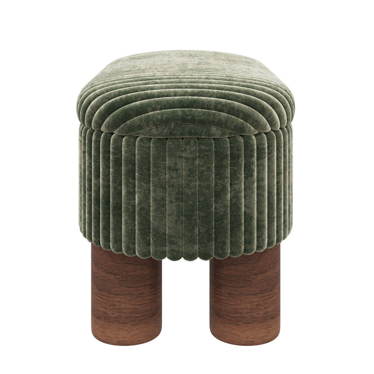 Modern Storage Ottoman Corduroy Upholstered Bench Bedroom Storage Seat Entryway Shoe Bench for Living Room, Bedroom and Entryway (Old SKU:N719P305624F), Green