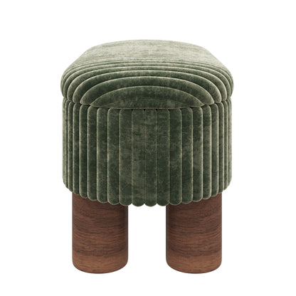 Modern Storage Ottoman Corduroy Upholstered Bench Bedroom Storage Seat Entryway Shoe Bench for Living Room, Bedroom and Entryway (Old SKU:N719P305624F), Green