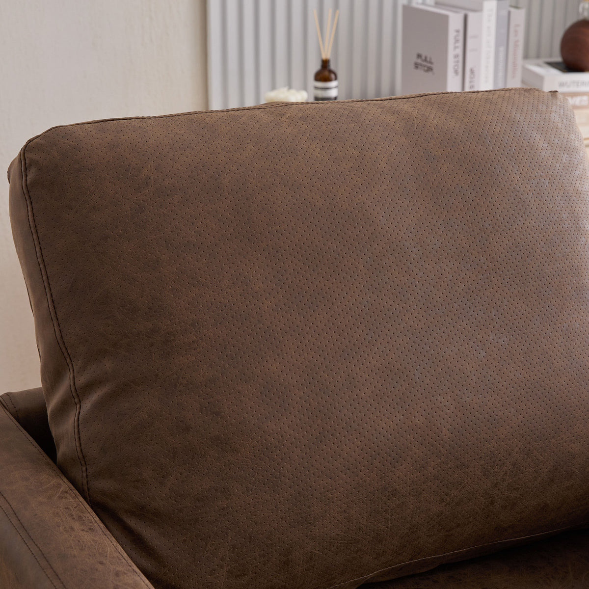 30.5"W Upholstered Square Swivel Accent Chair and Comfy Accent Single Sofa Chair, 360 Degree Club Chair, Lounge Armchair for Living Room Bedroom Apartment Nursery. Coffee PU